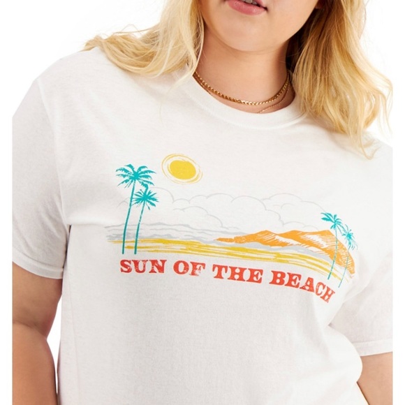 ⭐️⭐️ 2/$35 Love Tribe Trendy Plus Size Beach Cotton T-Shirt - Picture 3 of 5